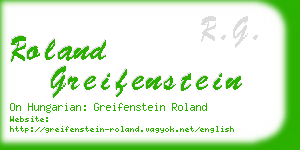 roland greifenstein business card